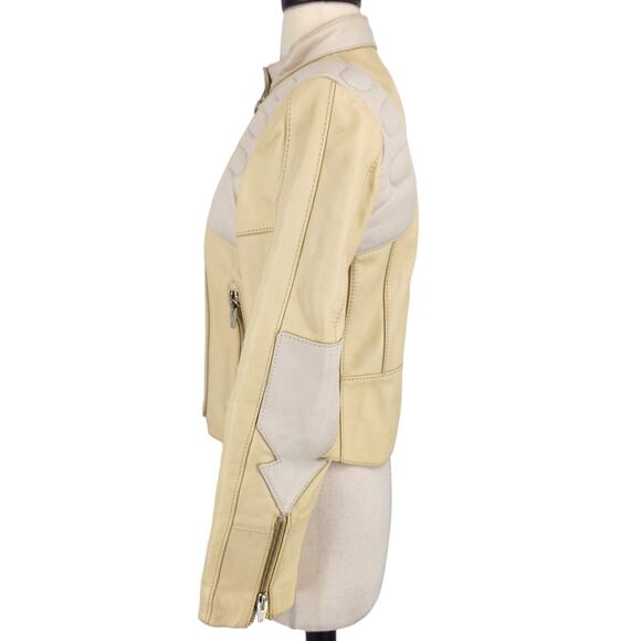 Vintage H&M S/S Studio 2016 Leather Biker Moto Jacket Womens Size 4 - Picture 4 of 12